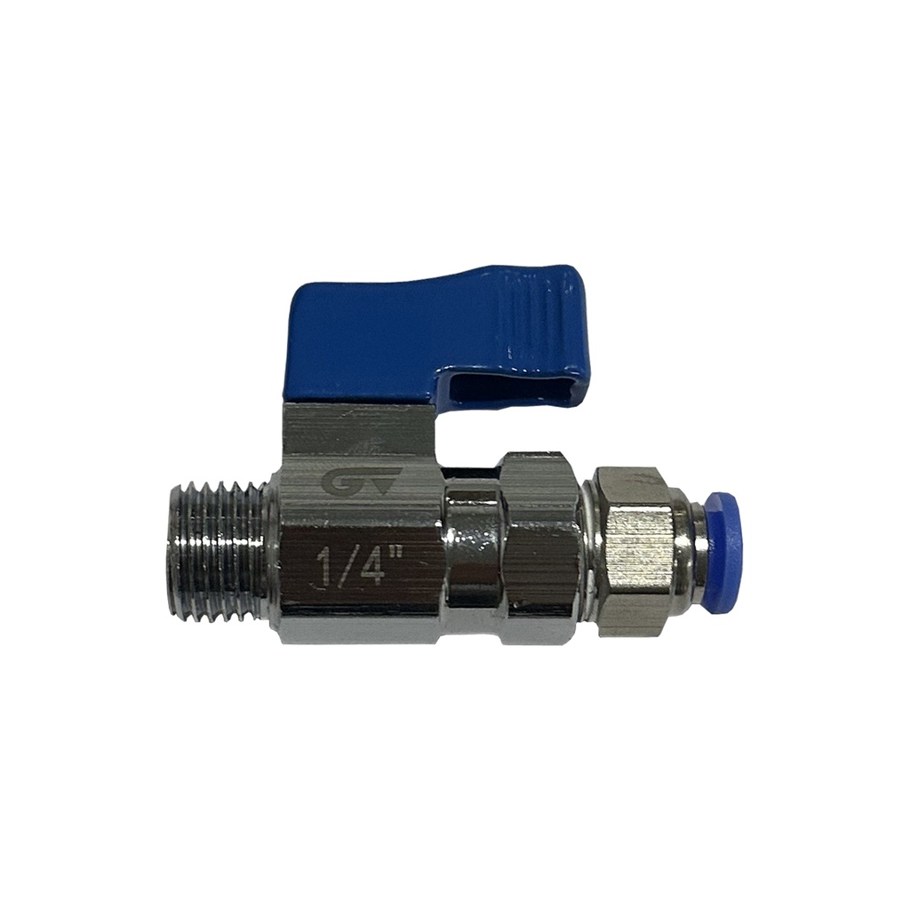 Válvula Mini BRONCE para CO2 - 6 mm con Rosca Macho 1/4"