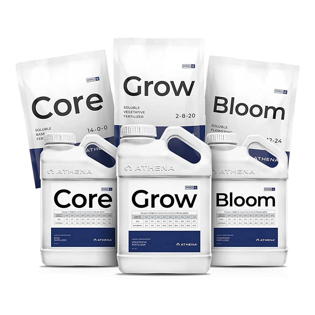 Athena Pro Line Mix Kit (3 Sobres de 0,9 Kilos Grow+Core+Bloom)