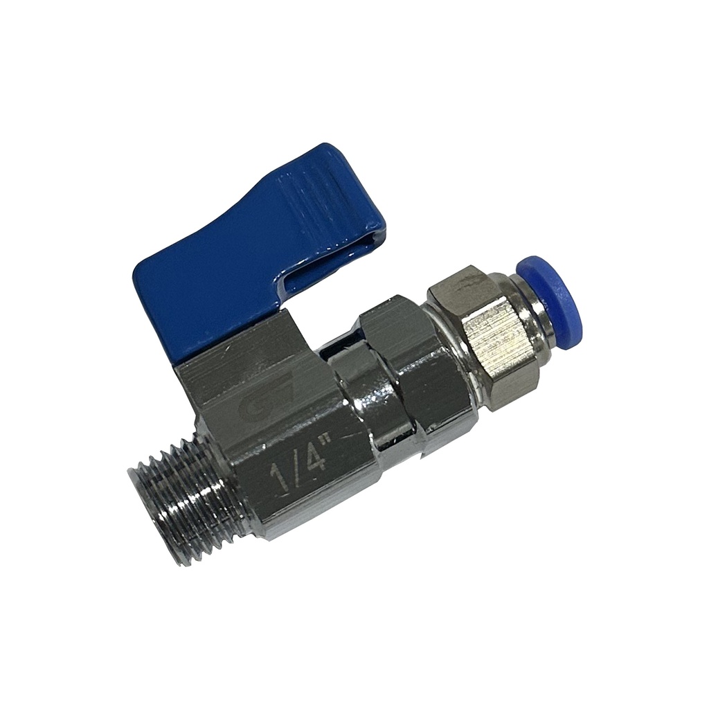 Válvula Mini BRONCE para CO2 - 6 mm con Rosca Macho 1/4"