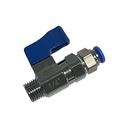 [CO2-82350] Válvula Mini BRONCE para CO2 - 6 mm con Rosca Macho 1/4"