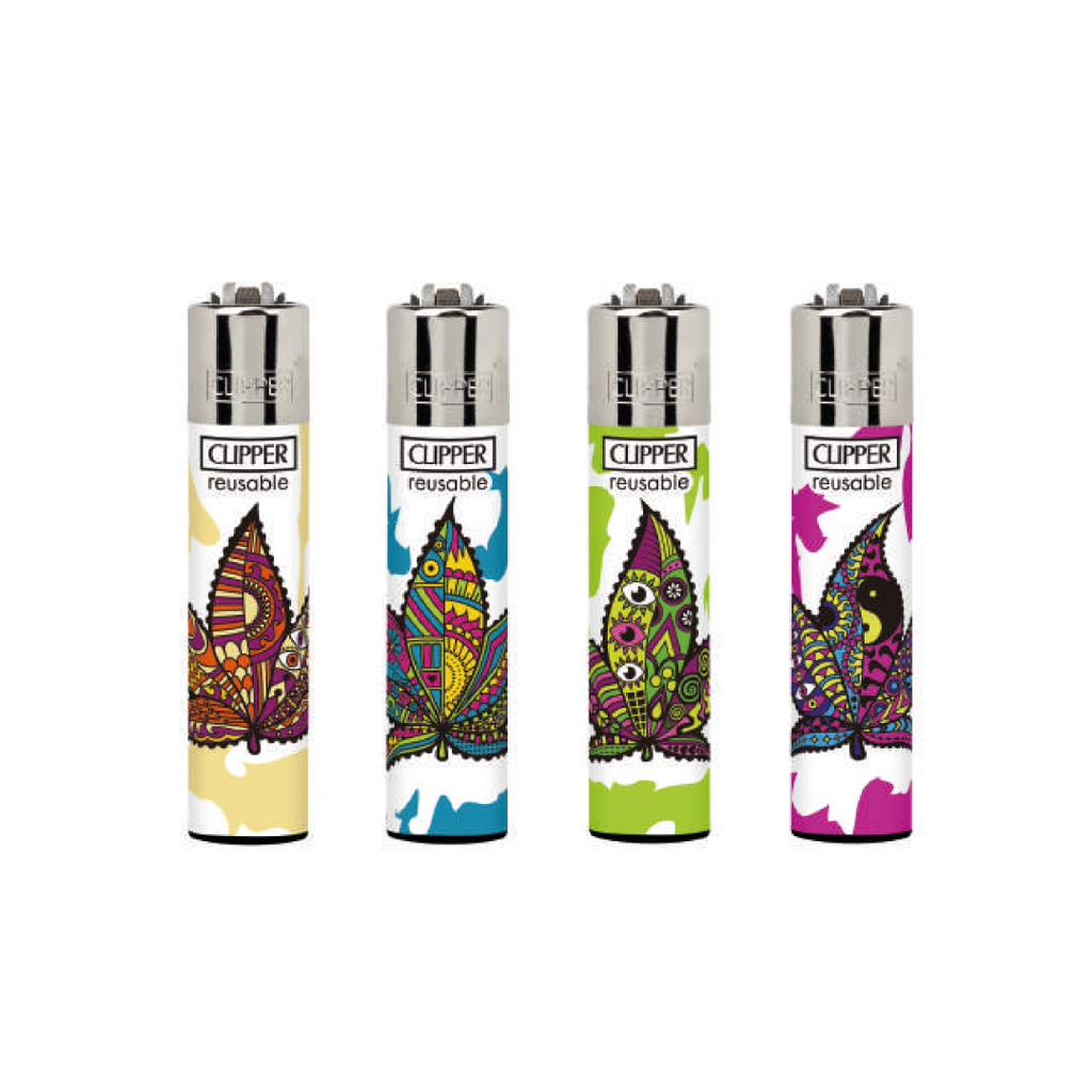 Encendedores CLIPPER - Colección Trippy Leaves - Display 24x