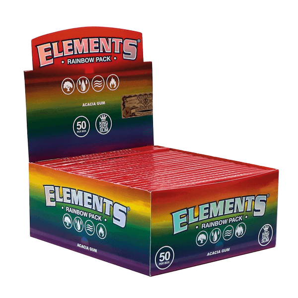 Hojillas Elements Rainbow King Size con Filtros - Display 24x