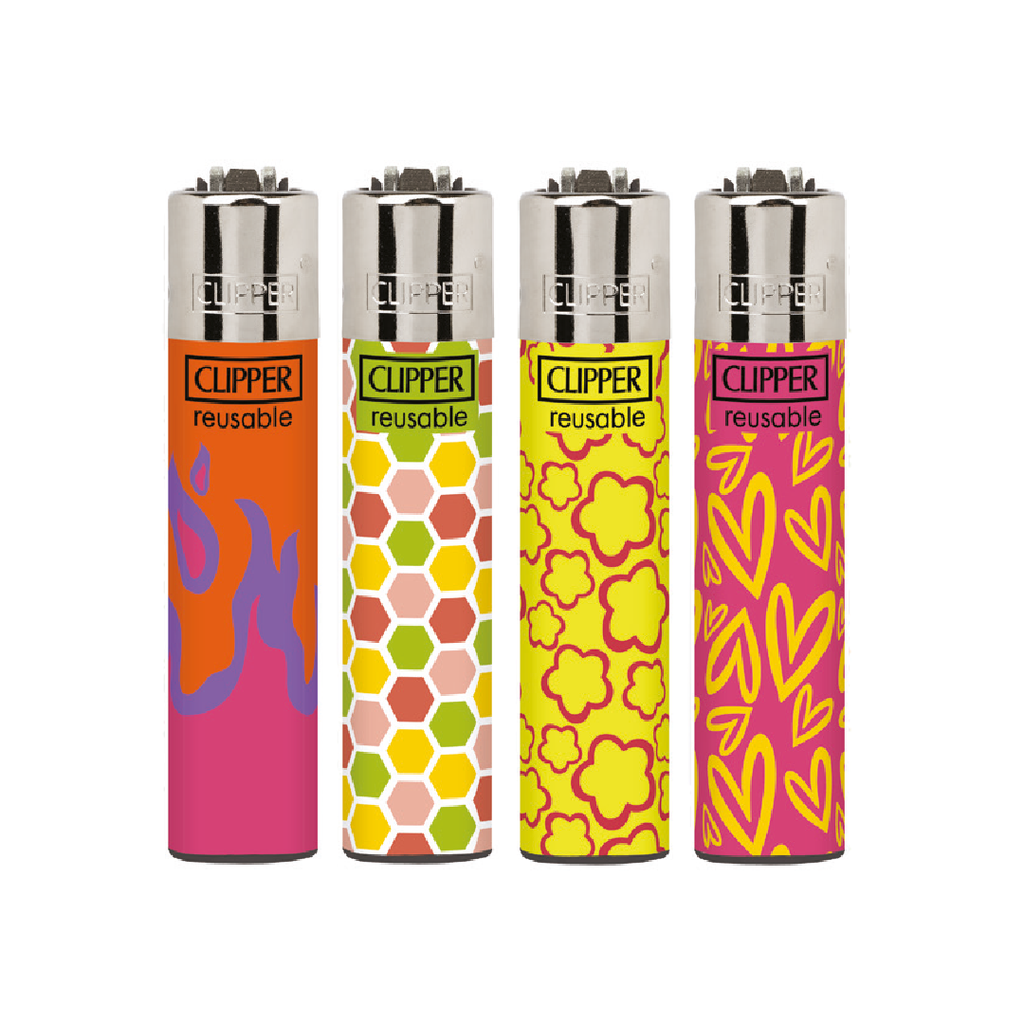 Encendedores CLIPPER - Colección Funky Patterns - Display 24x