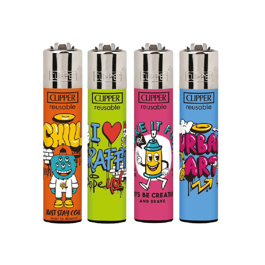 [CLCOL29] Encendedores CLIPPER - Colección Street Chill - Display 48x