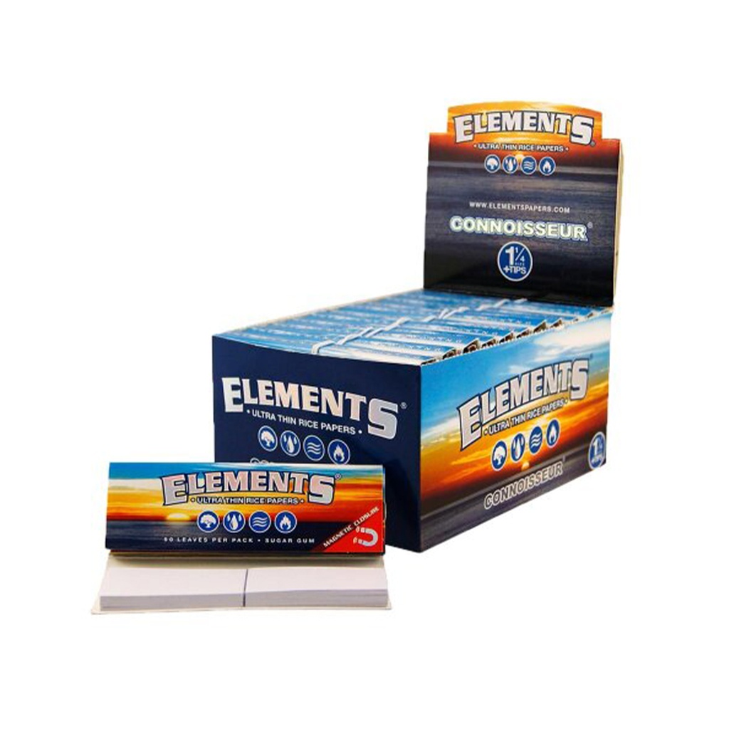 Hojillas Elements Connoiseur 1.1/4 con Filtros - Display 24x