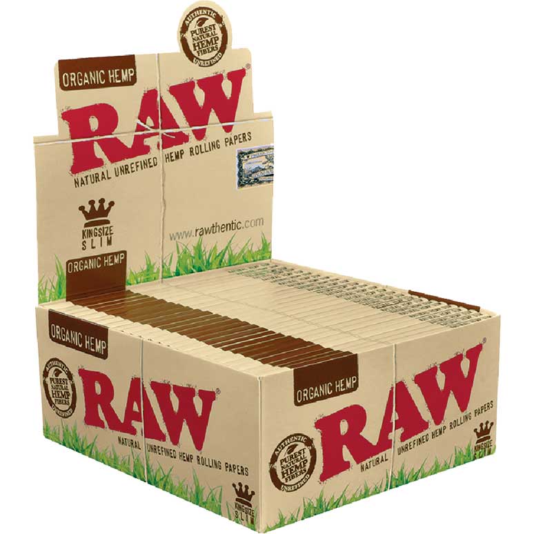 Hojillas Raw Organic King Size Slim - Pack 25x