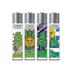 [CLCOL09] Encendedores CLIPPER - Colección Weed UY - Display 24x